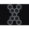 Kompletní LED hexagonové svítidlo bílé 4500 K, rozměr: 9 elementů 246 x 386 cm tvar X