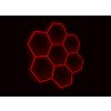 Kompletní LED hexagonové svítidlo červené, rozměr: 7 elementů 238 x 252 cm