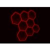 Kompletní LED hexagonové svítidlo červené, rozměr: 8 elementů 252 x 238 cm