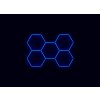 Kompletní LED hexagonové svítidlo modré, rozměr 5 elementů 238 x 168 cm