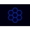 Kompletní LED hexagonové svítidlo modré, rozměr 7 elementů 238 x 252 cm