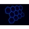 Kompletní LED hexagonové svítidlo modré, rozměr: 11 elementů 336 x 238 cm