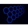 Kompletní LED hexagonové svítidlo modré, rozměr 17 elementů 504 x 238 cm