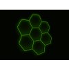 Kompletní LED hexagonové svítidlo zelené, rozměr 7 elementů 238 x 252 cm