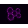 Kompletní LED hexagonové svítidlo růžové, rozměr: 5 elementů 238 x 168 cm