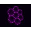 Kompletní LED hexagonové svítidlo růžové, rozměr 7 elementů 238 x 252 cm