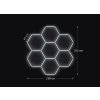 Kompletní LED hexagonové svítidlo růžové, rozměr: 7 elementů 238 x 252 cm