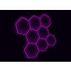 Kompletní LED hexagonové svítidlo růžové, rozměr: 8 elementů 252 x 238 cm