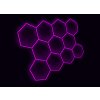 Kompletní LED hexagonové svítidlo růžové, rozměr: 11 elementů 336 x 238 cm