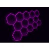 Kompletní LED hexagonové svítidlo růžové, rozměr: 14 elementů 420 x 238 cm