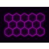 Kompletní LED hexagonové svítidlo růžové, rozměr: 14 elementů 420 x 238 cm