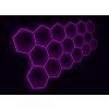 Kompletní LED hexagonové svítidlo růžové, rozměr: 17 elementů 504 x 238 cm
