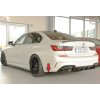 Rieger spoiler pod zadní nárazník na levé straně pro BMW řada 3 G21 touring r.v. 03/19-06/22, plast ABS lakovaný do černé lesklé barvy