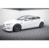 Maxton Design difuzory pod boční prahy ver.2 pro Tesla Model S Plaid Mk1 Facelift, černý lesklý plast ABS