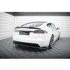 Maxton Design středový spoiler pod zadní nárazník s žebrováním v.1 pro Tesla Model S Plaid Mk1 Facelift, černý lesklý plast ABS