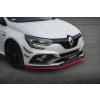 Maxton Design spoiler pod přední nárazník ver.3 pro Renault Megane RS Mk4, černý lesklý plast ABS, s červenou linkou