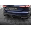 Maxton Design středový spoiler pod zadní nárazník s žebrováním v.2 pro Audi A4 B9 FL, černý lesklý plast ABS, S-Line