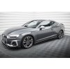 Maxton Design difuzory pod boční prahy pro Audi A5 F5 FL, černý lesklý plast ABS, S-Line Coupe