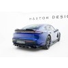 Maxton Design spoiler pod zadní nárazník s žebrováním pro Porsche Taycan Turbo S Mk1, černý lesklý plast ABS