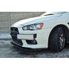 Maxton Design spoiler pod přední nárazník ver.1 pro Mitsubishi Lancer Evo Mk10, černý lesklý plast ABS