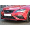 Maxton Design spoiler pod přední nárazník ver.2 pro Seat Leon Cupra Mk3 Facelift, černý lesklý plast ABS