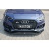 Maxton Design spoiler pod přední nárazník ver.2 pro Audi RS4 B9, černý lesklý plast ABS