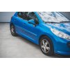 Maxton Design difuzory pod boční prahy pro Peugeot 207, černý lesklý plast ABS