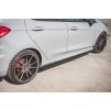 Maxton Design "Racing durability" difuzory pod boční prahy pro Ford Fiesta ST Mk8, plast ABS bez povrchové úpravy, s červenou linkou