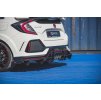 Maxton Design "Racing durability" vložka zadního nárazníku pro Honda Civic Mk10 Type-S/R, plast ABS bez povrchové úpravy, s černou a červenou linkou