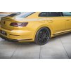 Maxton Design "Racing durability" vložka zadního nárazníku s křidélky pro Volkswagen Arteon, černý lesklý plast ABS, s červenou linkou