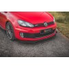 Maxton Design rohové spoilery pod přední nárazník pro Volkswagen Golf GTI Mk6, černý lesklý plast ABS