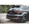 Maxton Design vložka zadního nárazníku ver.2 pro Audi RS3 8V Facelift, černý lesklý plast ABS, pro jednoduché koncovky na každé straně