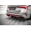 Maxton Design vložka zadního nárazníku pro Škoda Octavia RS Mk4, Mk4 Facelift, černý lesklý plast ABS, Liftback / Combi