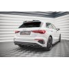 Maxton Design středový spoiler pod zadní nárazník s žebrováním pro Audi A3 8Y, černý lesklý plast ABS, S-Line