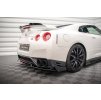 Maxton Design středový spoiler pod zadní nárazník s křidélky pro Nissan GT-R R35 Facelift, černý lesklý plast ABS