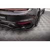 Maxton Design středový spoiler pod zadní nárazník s žebrováním pro Porsche 911 992 Turbo S, černý lesklý plast ABS