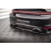 Maxton Design středový spoiler pod zadní nárazník s žebrováním pro Porsche 911 992 Turbo S, černý lesklý plast ABS
