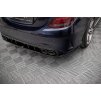 Maxton Design středový spoiler pod zadní nárazník s žebrováním pro Mercedes třída C W205 Facelift/43 AMG Sedan, černý lesklý plast ABS