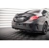 Maxton Design středový spoiler pod zadní nárazník s žebrováním pro Mercedes třída C W205 Facelift/AMG-Line/Sedan, černý lesklý plast ABS