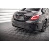 Maxton Design středový spoiler pod zadní nárazník s žebrováním pro Mercedes třída C W205 Facelift/AMG-Line/Sedan, černý lesklý plast ABS