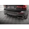 Maxton Design středový spoiler pod zadní nárazník s žebrováním pro Volvo XC60 Mk2 Facelift R-Design, černý lesklý plast ABS