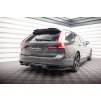 Maxton Design středový spoiler pod zadní nárazník s žebrováním pro Volvo V90 Mk2 R-Design, černý lesklý plast ABS