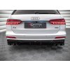 Maxton Design vložka zadního nárazníku s imitacemi koncovek výfuku pro Audi S6 C8, černý lesklý plast ABS, s chromovými koncovkami
