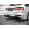 Maxton Design vložka zadního nárazníku s imitacemi koncovek výfuku pro Audi S6 C8, plast ABS bez povrchové úpravy, s černými koncovkami