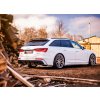 Maxton Design vložka zadního nárazníku s imitacemi koncovek výfuku pro Audi A6 C8, černý lesklý plast ABS, s chromovými koncovkami, S-Line