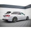Maxton Design vložka zadního nárazníku s imitacemi koncovek výfuku pro Audi A6 C8, černý lesklý plast ABS, s chromovými koncovkami, S-Line