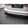 Maxton Design vložka zadního nárazníku s imitacemi koncovek výfuku pro Audi A6 C8, černý lesklý plast ABS, s černými koncovkami, S-Line