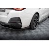 Maxton Design středový spoiler pod zadní nárazník s žebrováním v.2 pro BMW i4 G26 M-Pack, černý lesklý plast ABS
