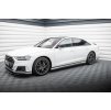 Maxton Design difuzory pod boční prahy pro Audi A8 D5, černý lesklý plast ABS