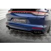 Maxton Design středový spoiler pod zadní nárazník s žebrováním pro Porsche Panamera 971 Facelift E-Hybrid, černý lesklý plast ABS